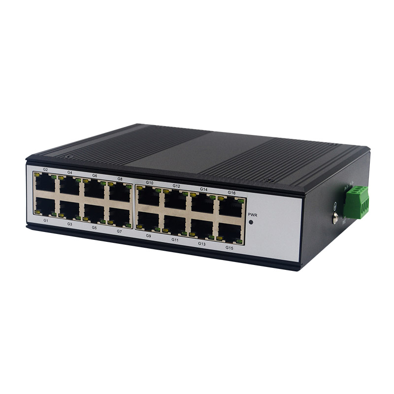 16 Port Gigabit Industrial Ethernet Switch DIN-Rail