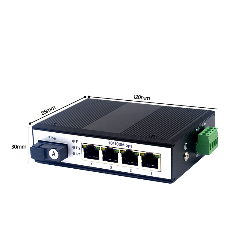 1 Port SC 1/2/4/8  Port 100Mbps Ethernet Industrial POE Switch DIN-Rail 