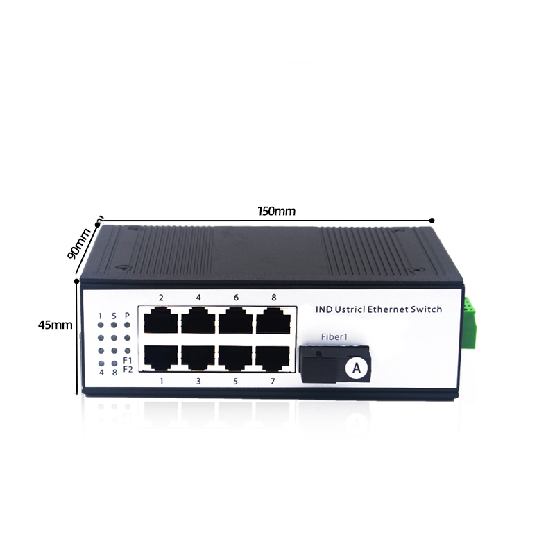 1 Port SC 1/2/4/8  Port 100Mbps Ethernet Industrial POE Switch DIN-Rail 