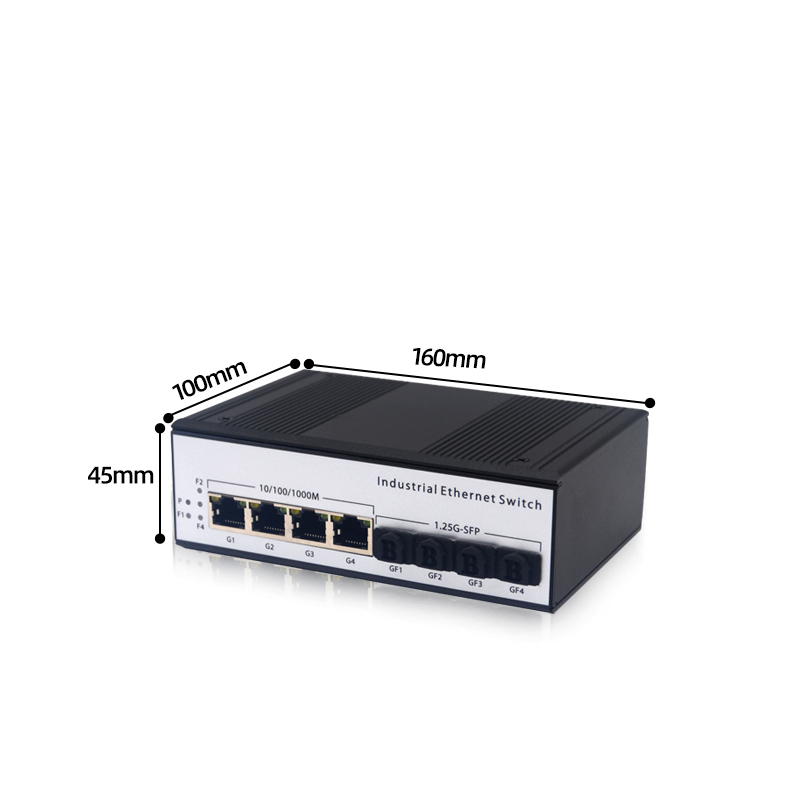 4*SFP 4 Port RJ45  Gigabit Ethernet Industrial Switch DIN-Rail