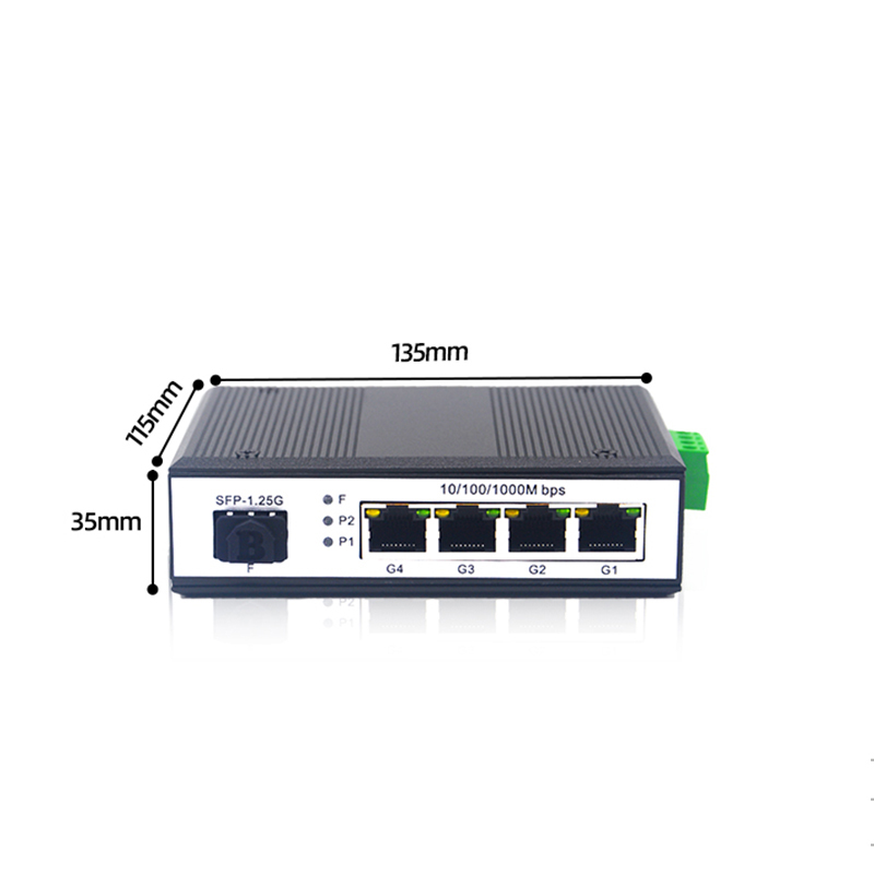 1 Port SFP 1/2/4 Port Gigabit Ethernet Industrial POE Switch DIN-Rail