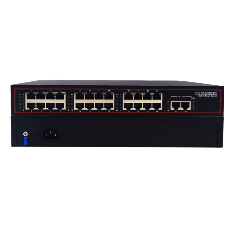 Desktop Type 24+2 port 100Mbps POE Switch with 2 port 10/100/1000Mbps Uplink