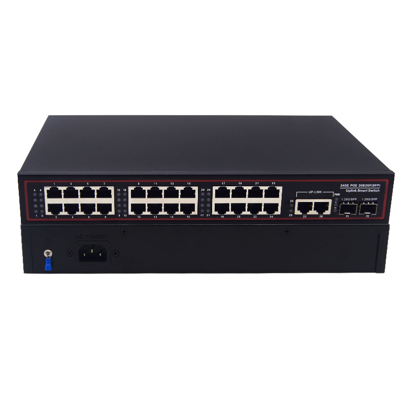 Desktop Type 24+2 +2 port Gigabit POE Switch with 2 port 10/100/1000Mbps Uplink 2*SFP