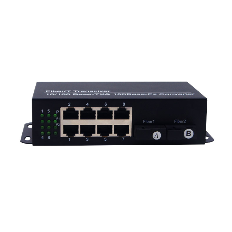 2*SC 8*RJ45 100 or 1000Mbps  Fiber Media Converter